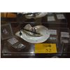 Image 1 : FRAMED MINIATURE PORTRAIT, MINIATURE PAINTINGS ON SILK/BONE, MOTHER OF PEARL DISH W/BRONZE DANCER, M