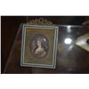 Image 3 : FRAMED MINIATURE PORTRAIT, MINIATURE PAINTINGS ON SILK/BONE, MOTHER OF PEARL DISH W/BRONZE DANCER, M