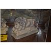 Image 3 : PAIR ALABASTER STONE LION BOOKENDS (PAIR)