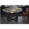 Image 1 : 55" ROUND OUTDOOR RECLAIMED TEAK DINING TABLE W/POWDER COATED ALUMINUM LEGS