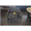 Image 1 : PAIR TOV FURNITURE AVERY ACCENT CHAIR W/GREY VELVET UPHOLSTERY W/SLEEK SILVER FRAME (33" X 29" (PAIR