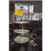 Image 1 : LAMINA 6" SERVING BOWL W/GOLD PLATED FEET & ACANTHUS LEAVES & 3 TIERED DESSERT STAND W/BIRD FINIAL (