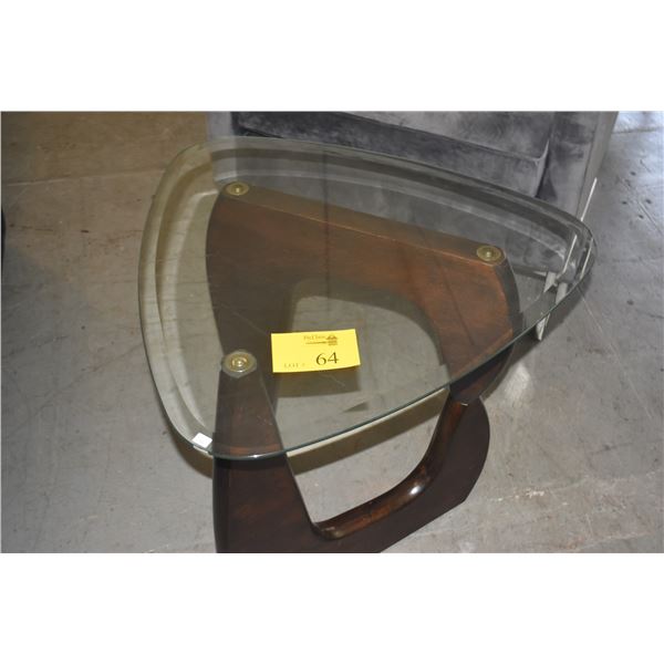 GLASS TOP SIDE TABLE, ISAMU NOGUCHI STYLE (86" X 24")