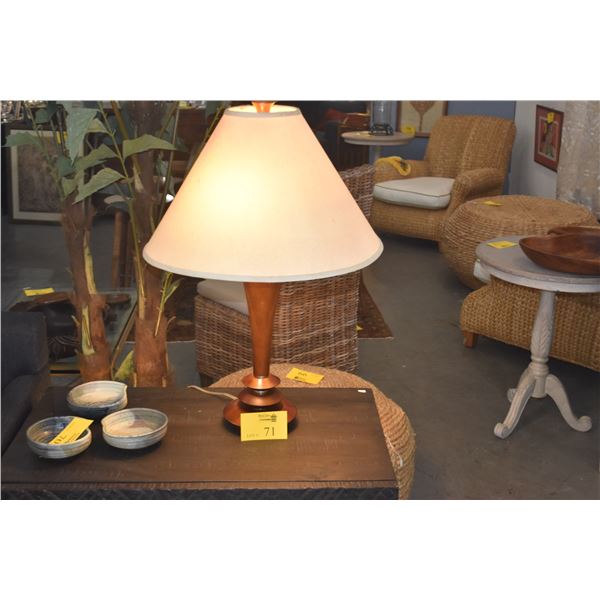 31" WOODEN TABLE LAMP W/SHADE (MODERNIST STYLE)