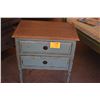 Image 1 : RUSTIC COASTAL 2 DRAWER SIDE TABLE W/DISTRESSED TURQUOISE BLUE FINISH (28" X 18" X 30 1/2")