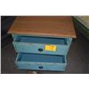 Image 5 : RUSTIC COASTAL 2 DRAWER SIDE TABLE W/DISTRESSED TURQUOISE BLUE FINISH (28" X 18" X 30 1/2")
