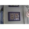 Image 3 : FRAMED VINTAGE FEATHER CRAFT ART BIRDS & JAPANESE WATERCOLOR OF PURPLE IRISES (2 PCS)