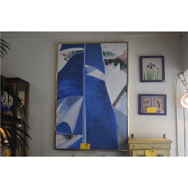 FRAMED JOHN THOMAS OIL ON CANVAS, "BEYOND THE DARK LEAF"; SIGNED (33" X 49")