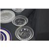 Image 3 : VINTAGE GLASS BOWLS & PLATES W/BLOWN GLASS LOOPED RIM (13 PCS)