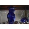 Image 2 : 11 3/4" COBALT BLUE & WHITE SWIRL ART GLASS VASE