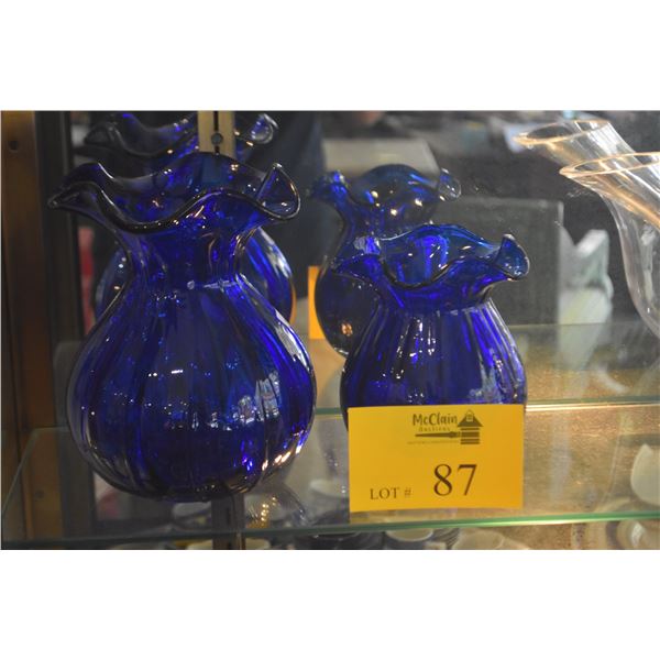 COBALT BLUE VASES (2 PCS)