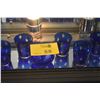 Image 1 : VINTAGE LIBBEY COBALT BLUE GLASSES & CANDLE HOLDER W/CUT STARBURST DESIGNS (9 PCS)