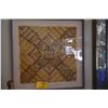 Image 1 : PAIR FRAMED TRADITIONAL CIGAR RIBBON QUILT W/ASSORTED CIGAR BRAND ADVERTISEMENTS (27 1/2" X 27 1/2")