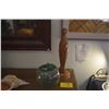 Image 1 : GLASS FISHING FLOAT & HAWAIIAN WOOD CARVED LAMP BASE (2 PCS)