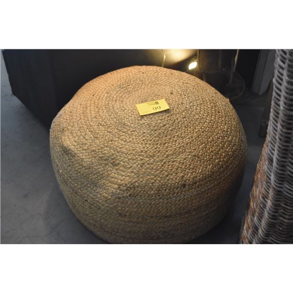 NATURAL JUTE CIRCULAR POUF OTTOMAN
