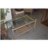 Image 3 : MCGUIRE RATTAN GLASS TOP COFFEE TABLE (36" X 19 3/4" X 18")