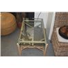 Image 4 : MCGUIRE RATTAN GLASS TOP COFFEE TABLE (36" X 19 3/4" X 18")