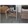 Image 5 : MCGUIRE RATTAN GLASS TOP COFFEE TABLE (36" X 19 3/4" X 18")
