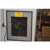 Image 1 : FRAMED VELVET PAINTING, HULA DANCER, MODEL IS PUALANI MOSSMAN (15 1/4" X 18 1/4")