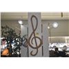 Image 1 : 60" RON KENT WOODEN TREBLE CLEF; SIGNED