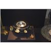 Image 2 : MICHAEL ARAM GOLD ORCHID CAVIAR DISH W/SPOON, TRIPLE NUT DISH & NUT BOWL W/SPOON (3 PCS)
