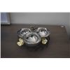 Image 5 : MICHAEL ARAM GOLD ORCHID CAVIAR DISH W/SPOON, TRIPLE NUT DISH & NUT BOWL W/SPOON (3 PCS)