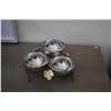 Image 6 : MICHAEL ARAM GOLD ORCHID CAVIAR DISH W/SPOON, TRIPLE NUT DISH & NUT BOWL W/SPOON (3 PCS)