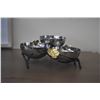 Image 7 : MICHAEL ARAM GOLD ORCHID CAVIAR DISH W/SPOON, TRIPLE NUT DISH & NUT BOWL W/SPOON (3 PCS)