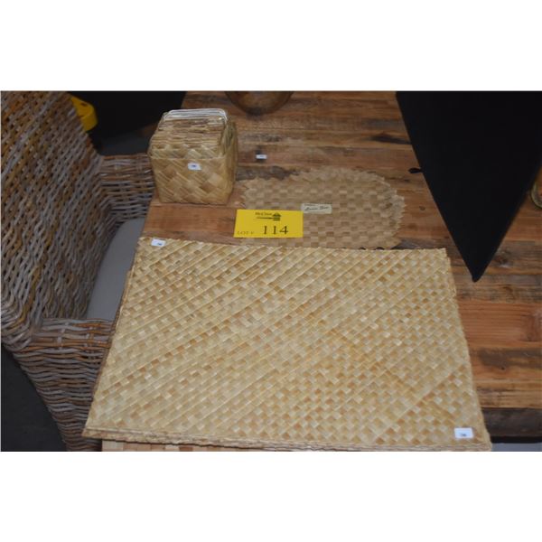COLLECTION OF LAUHALA WOVEN MATS & COASTERS (37 PCS)