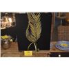 Image 1 : PAIR VINTAGE GILDED METAL PALM LEAF CANDLE HOLDERS (PAIR)
