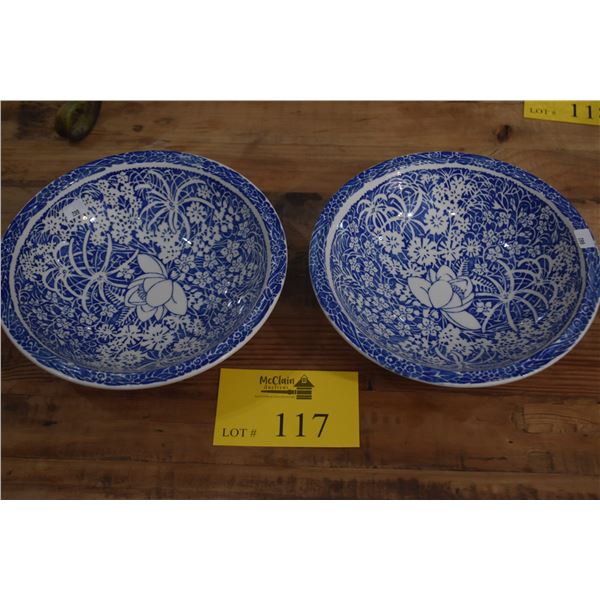 VERNON KILNS DON BLANDING HAWAIIAN FLOWERS 9" BOWLS (2 PCS)