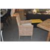 Image 10 : FARMHOUSE STYLE OAK TABLE W/6 SIDE CHAIRS & 2 ARM CHAIRS (TABLE 84 1/2" X 38 1/2" X 29 3/4") (9 PCS)