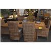Image 1 : FARMHOUSE STYLE OAK TABLE W/6 SIDE CHAIRS & 2 ARM CHAIRS (TABLE 84 1/2" X 38 1/2" X 29 3/4") (9 PCS)