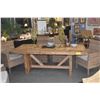 Image 2 : FARMHOUSE STYLE OAK TABLE W/6 SIDE CHAIRS & 2 ARM CHAIRS (TABLE 84 1/2" X 38 1/2" X 29 3/4") (9 PCS)