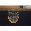 Image 3 : AMBER TONED ROCKS GLASSES W/ETCHED PALM TREE DESIGN (7 PCS) (DOES NOT INCLUDE TRAY)