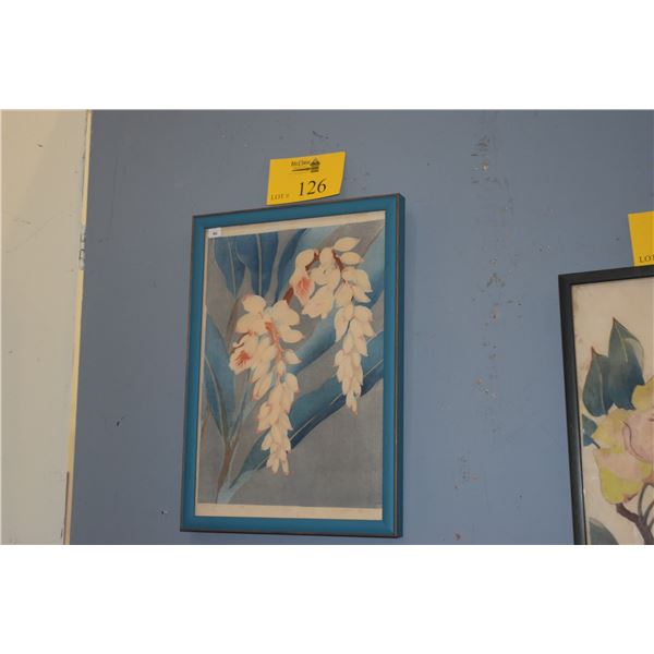 FRAMED PRINT, "SHELL GINGER"; SIGNED SHIRLEY RUSSELL (11 3/4" X 16 3/4")