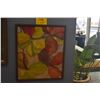Image 1 : FRAMED WATERCOLOR, AUTUMN LEAVES; SIGNED MARIE N. WHERRY (20" X 23 1/2")