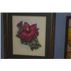 Image 2 : FRAMED VINTAGE AIRBRUSH PRINT, "RED HIBISCUS" BY TED MUNDORFF, 1940'S (16 1/2" X 18 1/2")