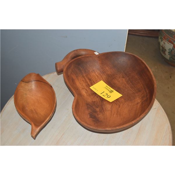 MANGO WOOD BOWLS (1 SIGNED SORENSEN)