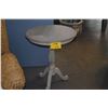 Image 1 : PAIR 24" PEDESTAL SIDE TABLE W/CARVED LEAF DESIGN & DISTRESSED WHITEWASH FINISH (PAIR)
