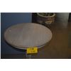 Image 2 : PAIR 24" PEDESTAL SIDE TABLE W/CARVED LEAF DESIGN & DISTRESSED WHITEWASH FINISH (PAIR)
