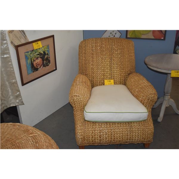 PAIR RALPH LAUREN STYLE MODERN SEAGRASS LOUNGE CHAIRS (PAIR)