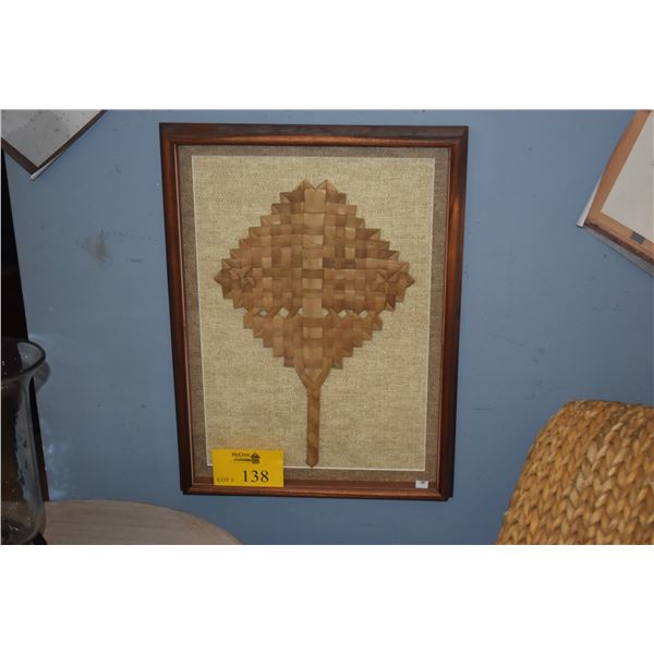 KOA FRAMED LAUHALA FAN BY EUGENIA KALEIWOHIOKALANI NAINOA-LOGAN (17" X 23")