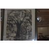 Image 2 : FRAMED LINOLEUM BLOCK PRINT, "AS BROTHER BIRDS VIEW SAINT FRANCIS"; SIGNED JULIETTE MAY FRASER, 1971