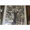 Image 4 : FRAMED LINOLEUM BLOCK PRINT, "AS BROTHER BIRDS VIEW SAINT FRANCIS"; SIGNED JULIETTE MAY FRASER, 1971