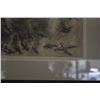 Image 5 : FRAMED LINOLEUM BLOCK PRINT, "AS BROTHER BIRDS VIEW SAINT FRANCIS"; SIGNED JULIETTE MAY FRASER, 1971
