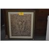 Image 1 : FRAMED INTAGLIO PRINT, "ANGELIC HAWAIIAN CONVERSATION (HEAVENLY HAWAIIAN CONVERSATION)"; SIGNED JULI