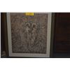 Image 2 : FRAMED INTAGLIO PRINT, "ANGELIC HAWAIIAN CONVERSATION (HEAVENLY HAWAIIAN CONVERSATION)"; SIGNED JULI
