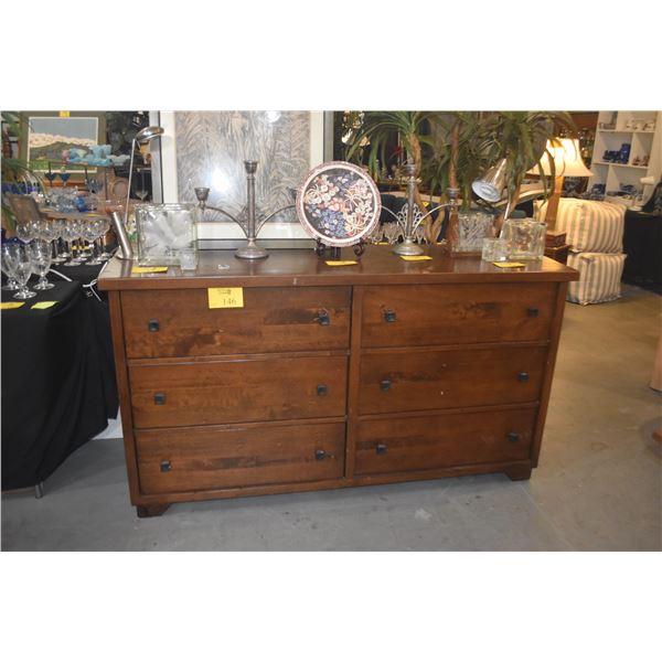 6 DRAWER DRESSER (66" X 20" X 36")