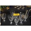 Image 1 : VINTAGE STEMMED WINE GLASSES W/ETCHED LEAF DESIGN (8 PCS)